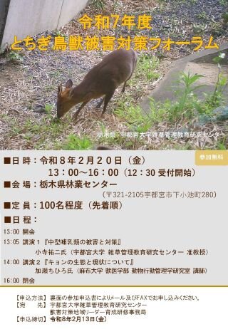 とちぎ鳥獣被害対策フォーラムのチラシの画像